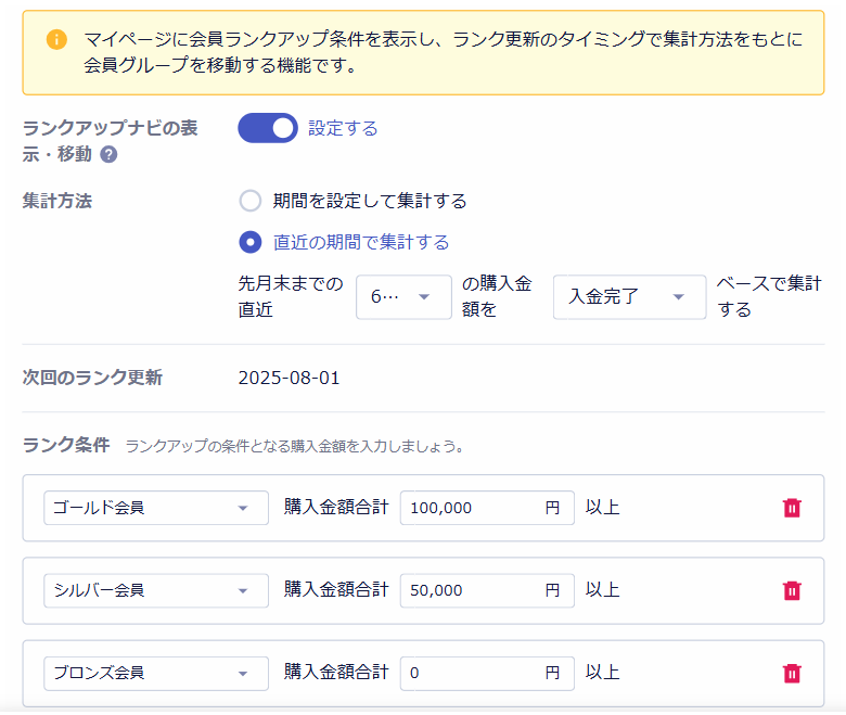 ショップページ表示設定 – オンラインマニュアル