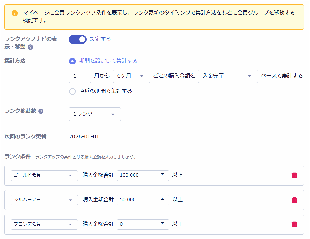 ショップページ表示設定 – オンラインマニュアル